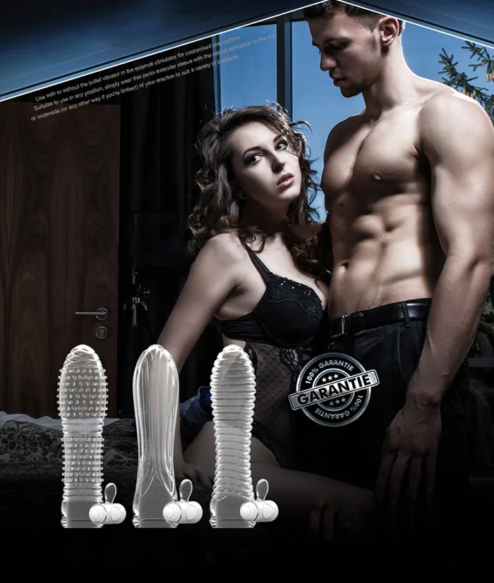 CoBiiy Transparent Soft Silicone Vibrating Penis Sleeve — hình 2