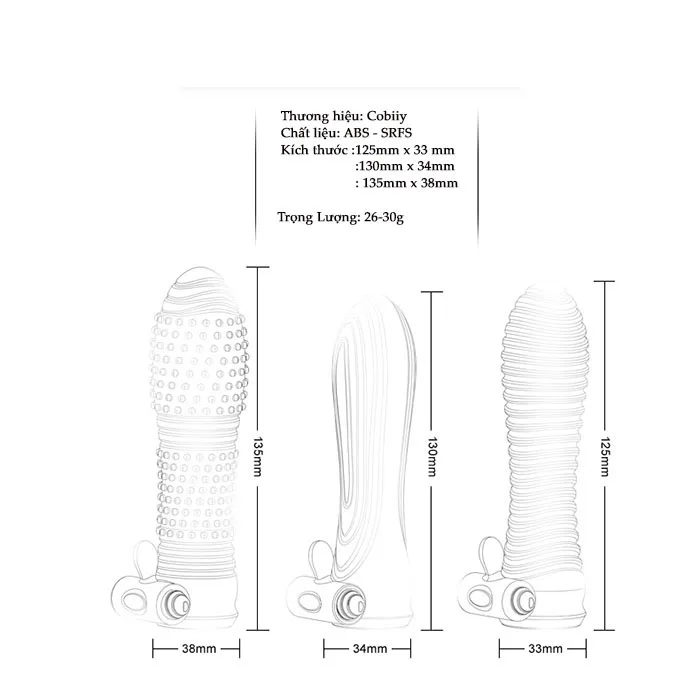 CoBiiy Transparent Soft Silicone Vibrating Penis Sleeve — hình 3