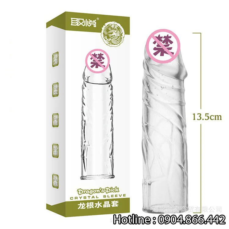 Transparent Ribbed Penis Sleeve No Vibration — Precise Dimensions for a Perfect Fit