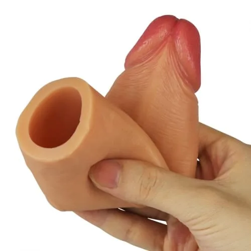 BD40 Soft Silicone Realistic Penis Extension Condom — hình 4