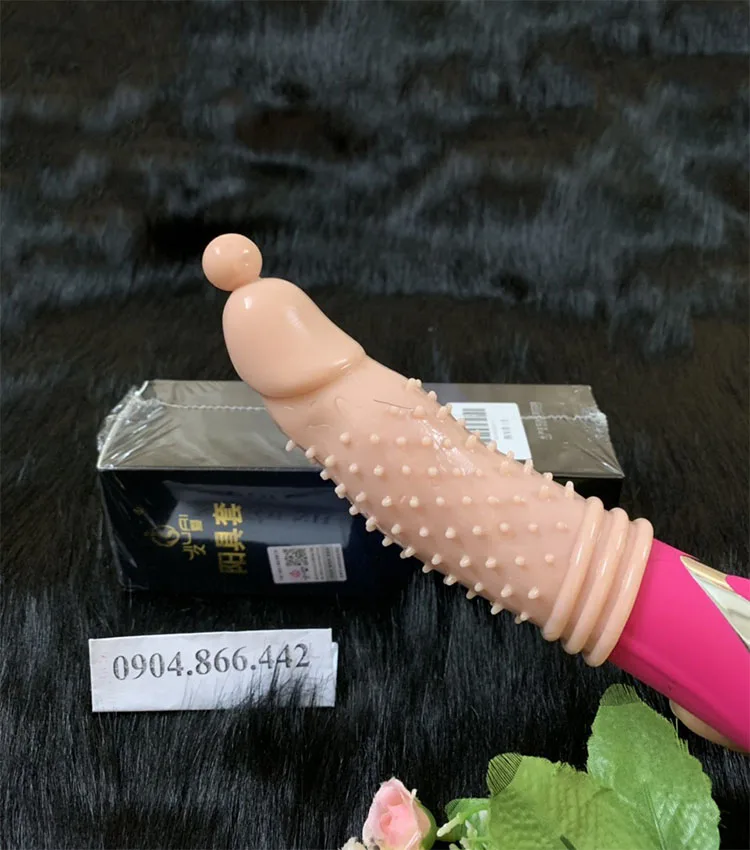 Spiked Vibrating Penis Sleeve Enhance Pleasure Silicone — hình 7