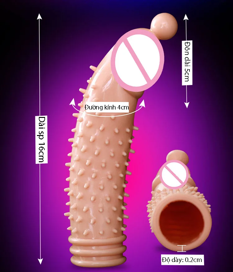 Spiked Vibrating Penis Sleeve Enhance Pleasure Silicone — hình 3