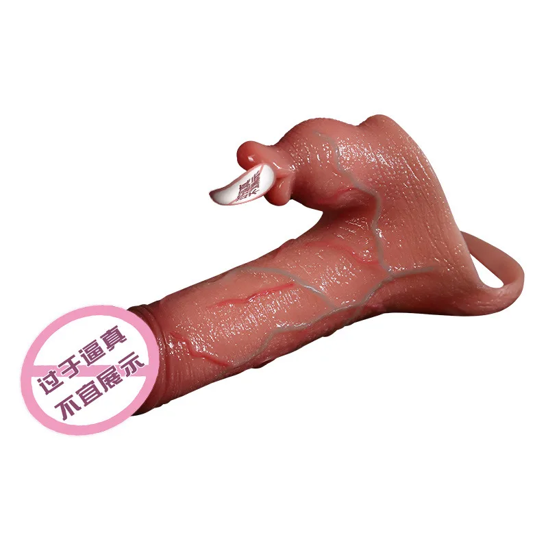 Remote Control Soft Tongue Licking Vibrating Strap-On — hình 6