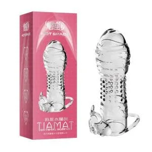 BD48 Textured Vibrating Dildo Condom for Enhanced Female — hình 7