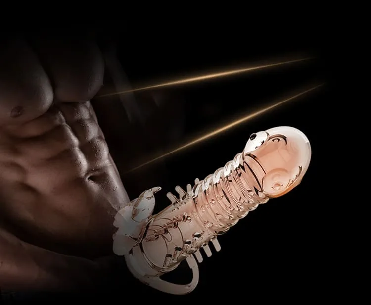 BD48 Textured Vibrating Dildo Condom for Enhanced Female — Crafted with premium silicone TPE, this innovative product