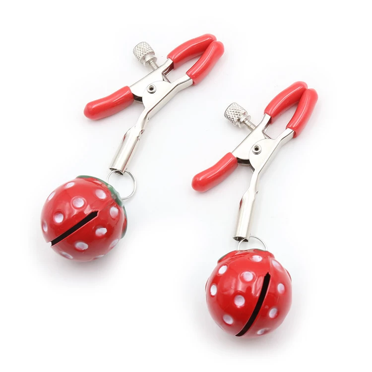 Strawberry Nipple Clips BDSM Metal Silicone Adjustable — Enhance Your Pleasure Journey