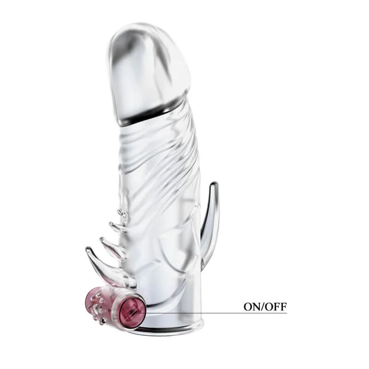 DC14 Clear Vibrating Spiked Extension Condom — Features & Benefits