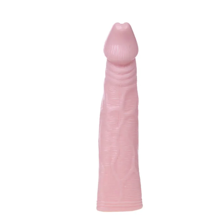 DC14F Vibrating Penis Sleeve Extender with Ring 5cm — Superior Comfort and Realistic Feel