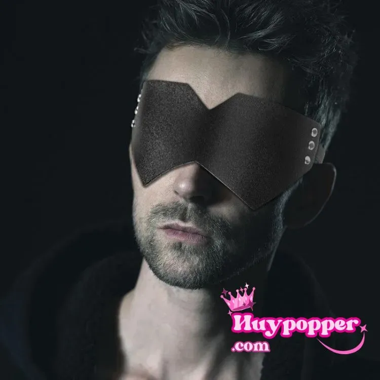 Tururu Masculine PU Leather Blindfold BDSM Accessory — hình 3