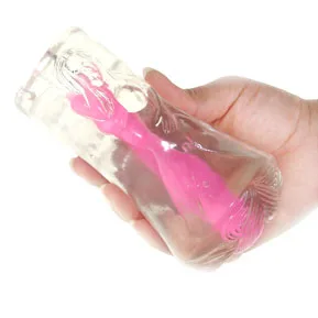 Transparent Rigid Silicone Vibrating Sex Doll Compact Size — hình 3