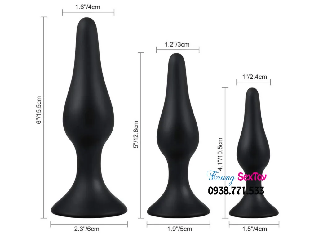 Anal Plug Set 3pcs Multi Size Couples Intimate Pleasure — Perfect for Everyone – Suitable for All Experience Levels