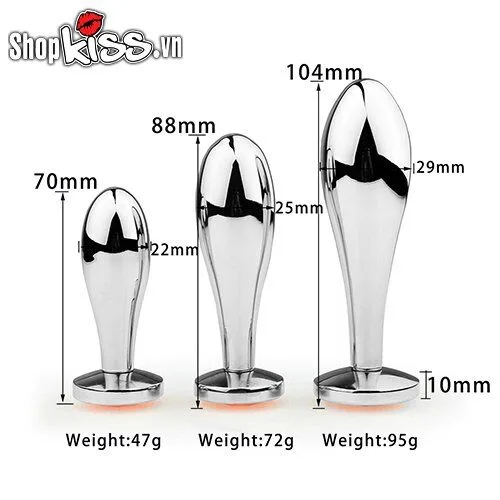 Set of 3 Metal Water Drop Shaped Anal Plugs — Premium Metal Anal Plugs for Ultimate Pleasure