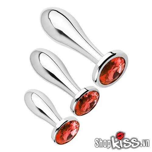 Set of 3 Metal Water Drop Shaped Anal Plugs — Three sizes let you choose what suits your needs and