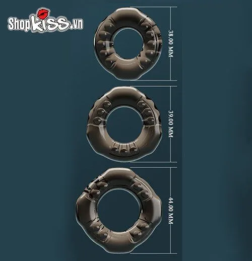Baile Triple Penis Rings Delay and Pleasure Set — Durable and Comfortable Material for Repeated Use