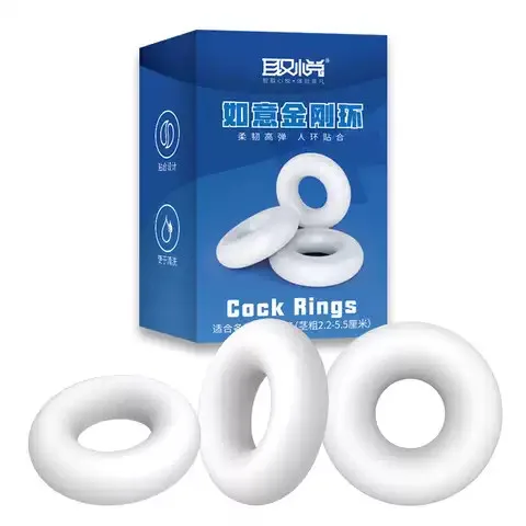 Set of 3 White Flexible Silicone Cock Rings