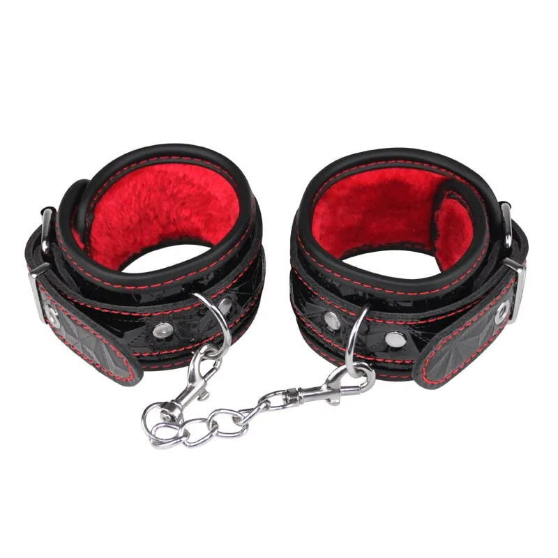 10-Piece Red-Black BDSM Leather Bondage Set Couples — hình 7