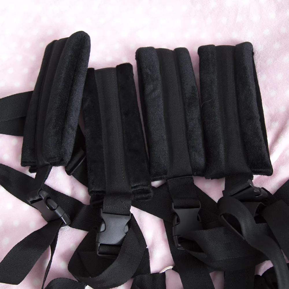 Adjustable BDSM Bed Restraint Kit Durable Bondage Gear — hình 4