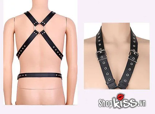 BDSM Full Body PU Leather Restraint Harness for Extreme Play — Crafted for Safe & Sensual BDSM Exploration