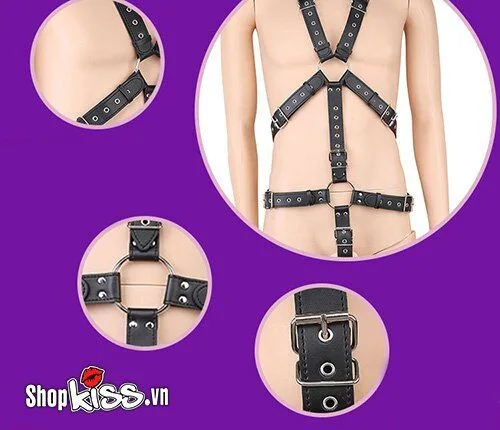 BDSM Full Body PU Leather Restraint Harness for Extreme Play — Versatile & Adjustable for Personalized Play