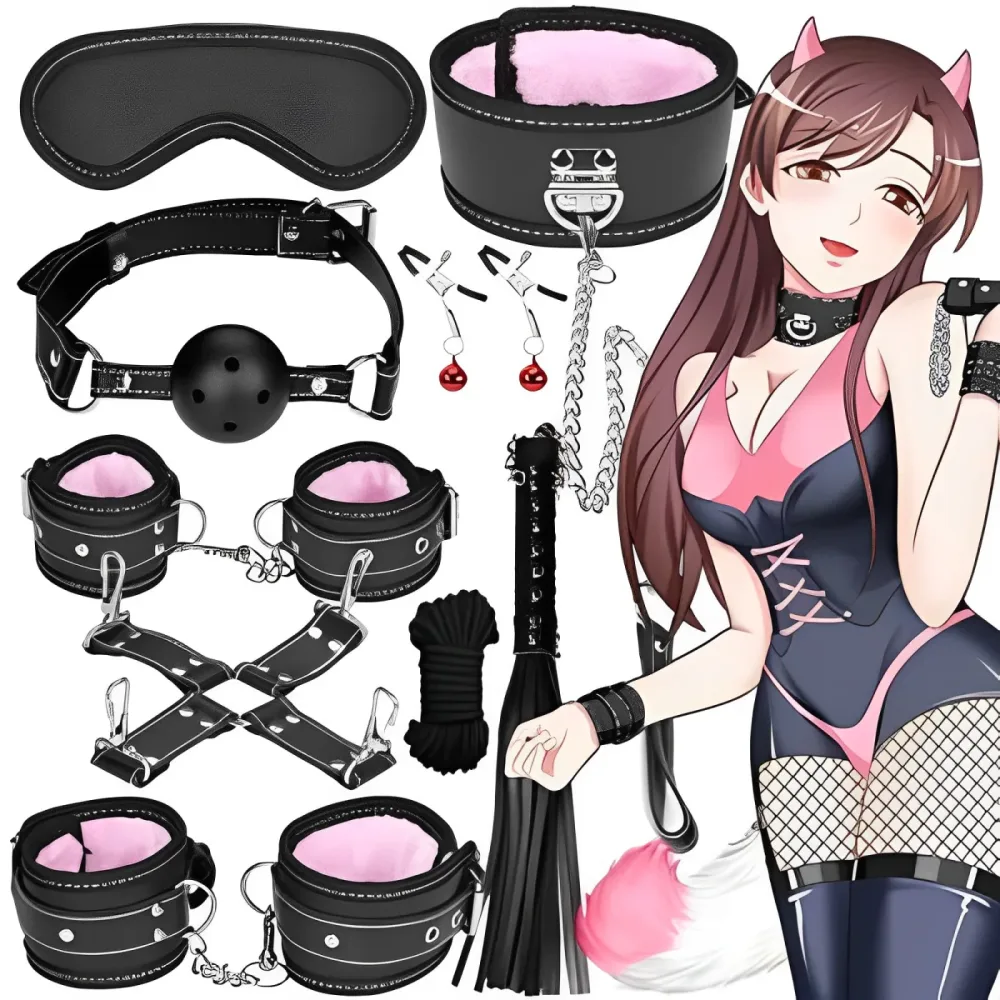 50 Shades BDSM 10-Piece Premium Leather Fetish Set — Ultimate BDSM Play Collection for Couples