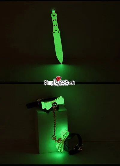Glow 7pcs BDSM Toy Set Neon Metal PU Unique Pleasure — Product Specifications