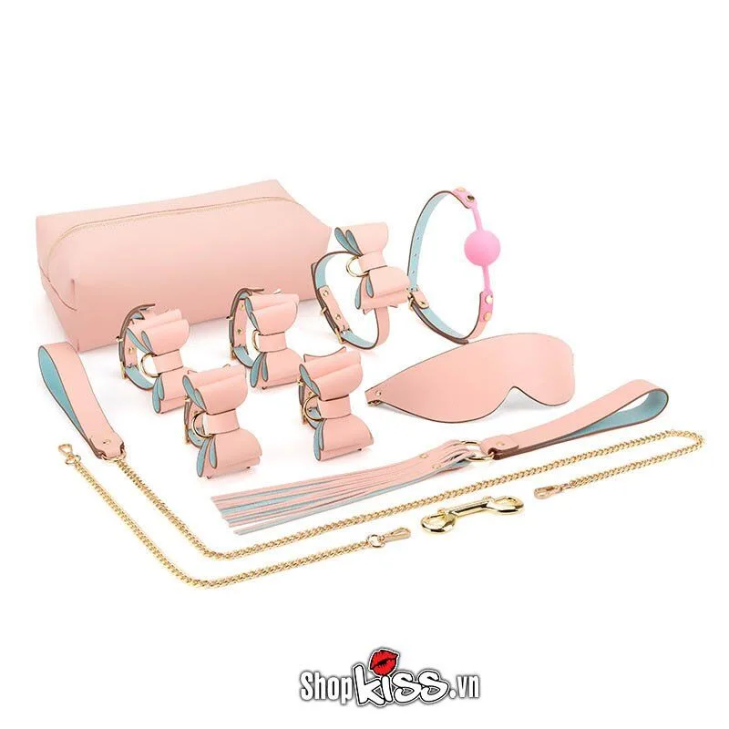 Cute Pink PU Leather BDSM Toy Set for Exciting Couples Play — Elegant Design Meets Ultimate Sensation