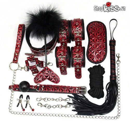 10 Pcs Leather BDSM Toy Set Couples Bondage — Designed to ignite bold excitement, this seductive leather