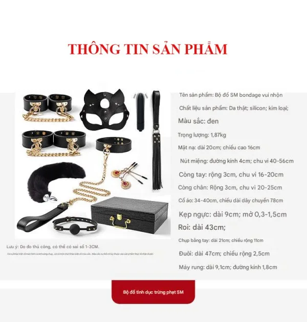 9-Piece Premium BDSM Set with Vibrator & Fox Tail — Key Features & Specifications