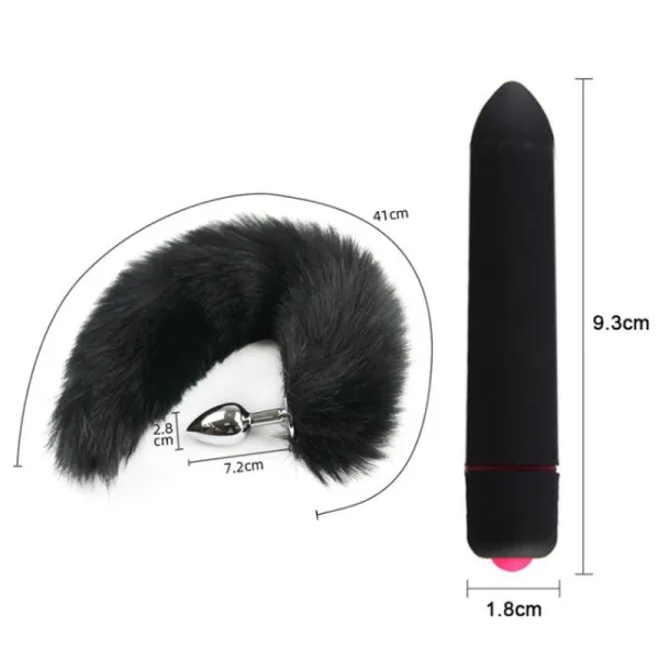9-Piece Premium BDSM Set with Vibrator & Fox Tail — hình 5