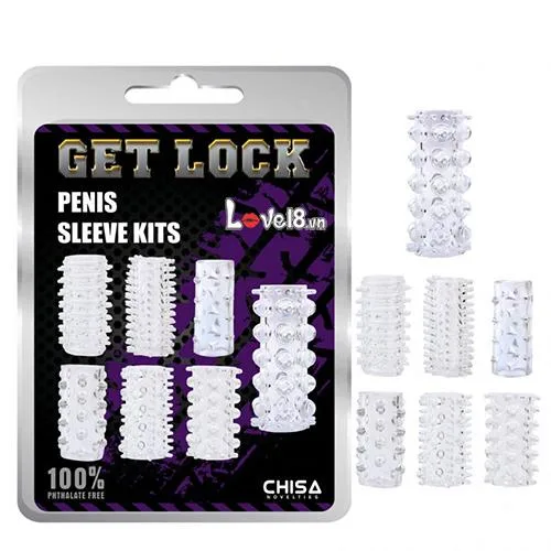 Chisa 7-Segment Transparent Girth Condom Textured Male — This high-quality set is expertly crafted to enhance size