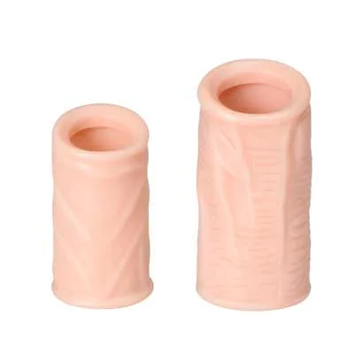 Silicone Penis Extender Sleeve Delay Condom Set — Its soft texture and realistic feel ensure a natural