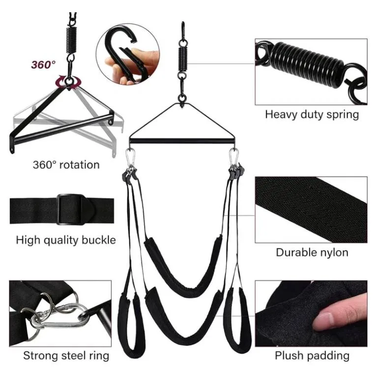 Hanging Sex Swing Durable Metal Soft Padding — Versatile and Adjustable for Ultimate Pleasure