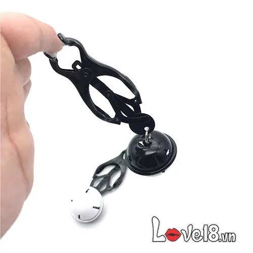 BZ09F BDSM Black Nipple Clamps with Jingle Bells Set — Premium Quality Specifications