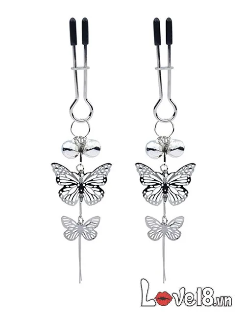 Butterfly Nipple Clamps BDSM Sexy Metal Comfort Fit — Bestselling Butterfly Motif Nipple Clamps BZ08Y – Seductive