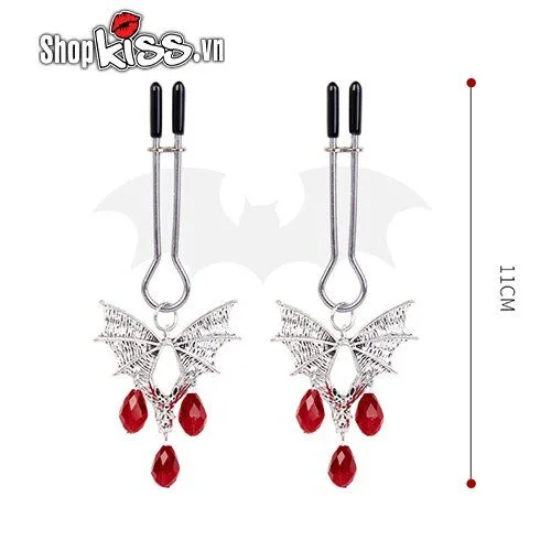Black Wing BDSM Nipple Clamps Sexy Erotic Metal Cotton — Product Details for Your Pleasure