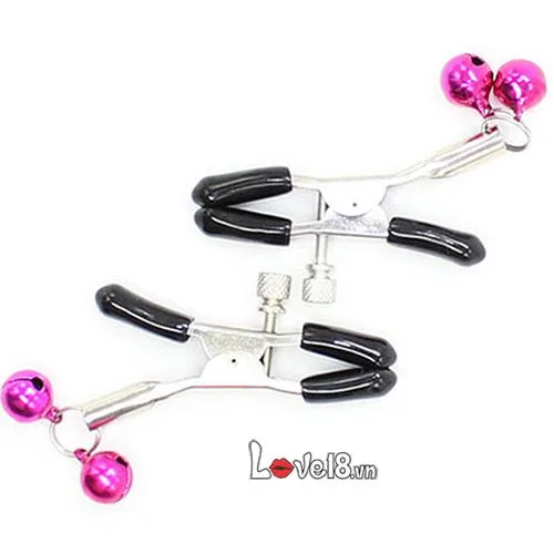 Adjustable Nipple Clamps with Bells Durable Metal BDSM — hình 4