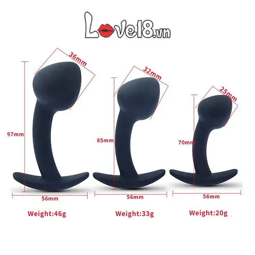 Three-Piece Men’s Anal Plug Set Silicone — hình 3