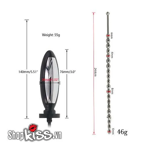 Electric Penile Urethra & Anal Stimulator Silicone Steel Kit — Innovative Design for BDSM Enthusiasts and Beginners