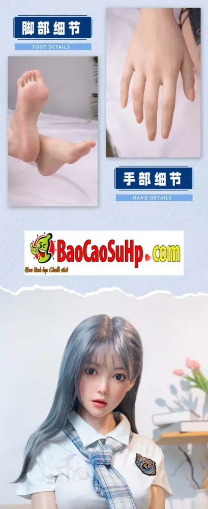 Bao Ngoc 1.58m Silicone Head Schoolgirl Realistic Doll — hình 10