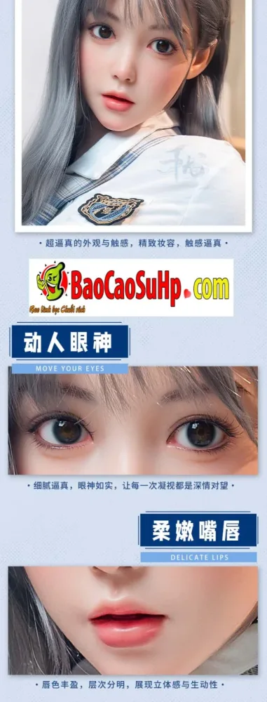 Bao Ngoc 1.58m Silicone Head Schoolgirl Realistic Doll — hình 9