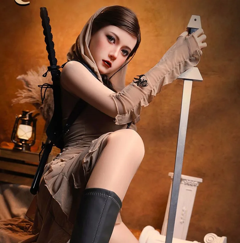 Assasin Girl 1.58m Hair Implant Silicone TPE Realistic Doll — hình 7