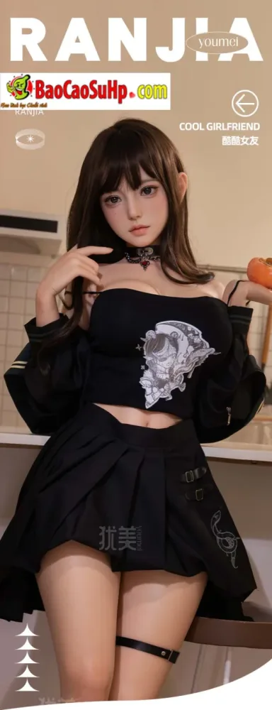 Ranjia 158cm Adult Idol Black Outfit Realistic Doll — hình 5