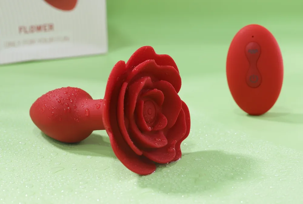 Butt Plug Flower 10 Mode Remote Silicone Anal Stimulator — Unique Rose Design for Style and Safety