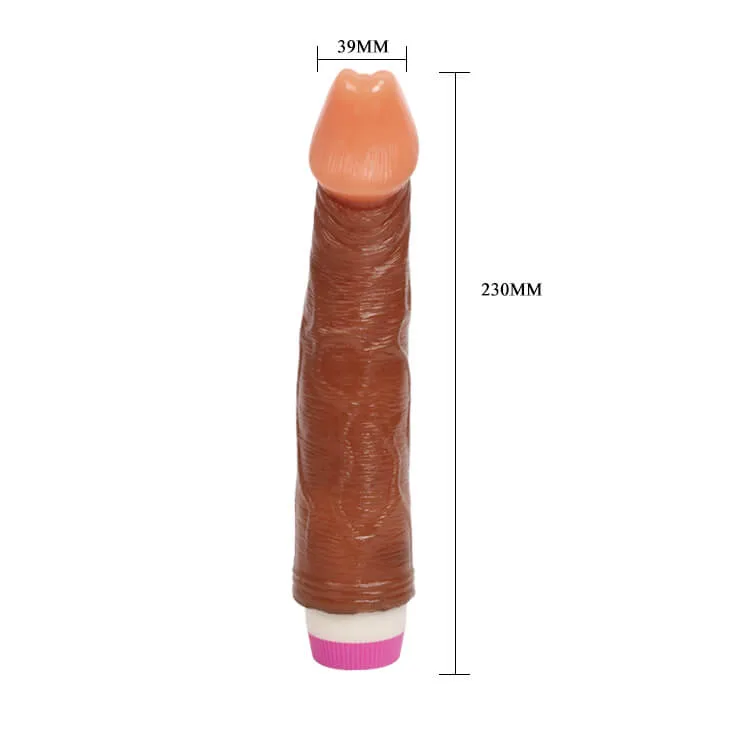 DV01 Brown Color Cheap Silicone Vibrating Dildo — Premium Materials and Realistic Design