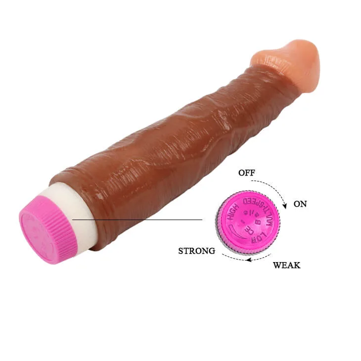 DV01 Brown Color Cheap Silicone Vibrating Dildo — Multiple Vibration Modes for Personalized Pleasure