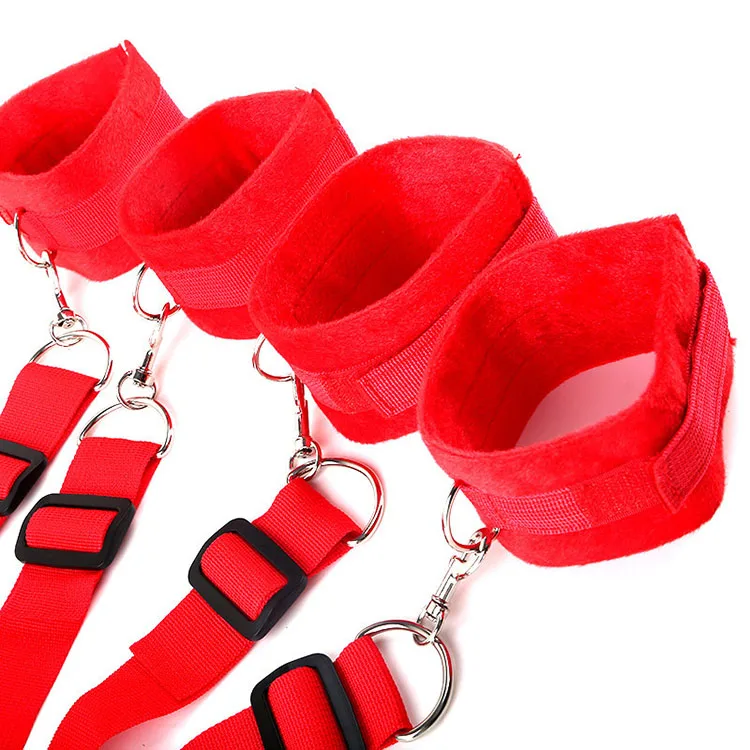 Soft Padded 4-Corner Rope Bondage Restraint Set Couples Play — Avoid alcohol before use to maintain full awareness and