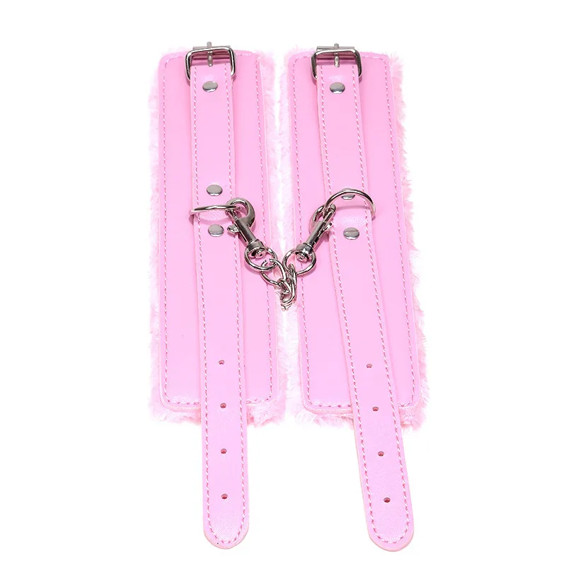 Soft Fur-Lined Leather Handcuffs in Multiple Colors for — hình 5