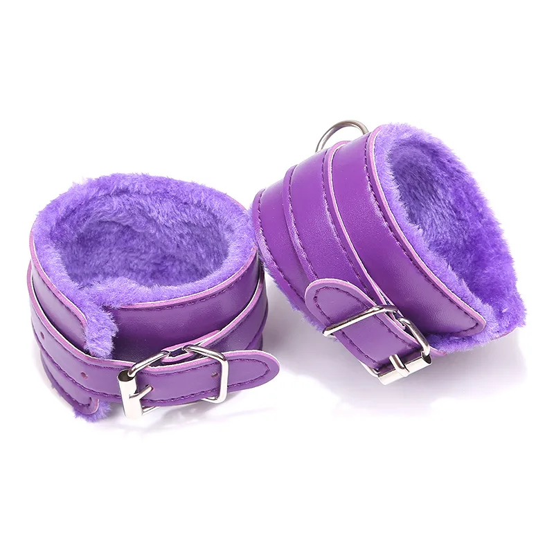 Soft Fur-Lined Leather Handcuffs in Multiple Colors for — hình 8