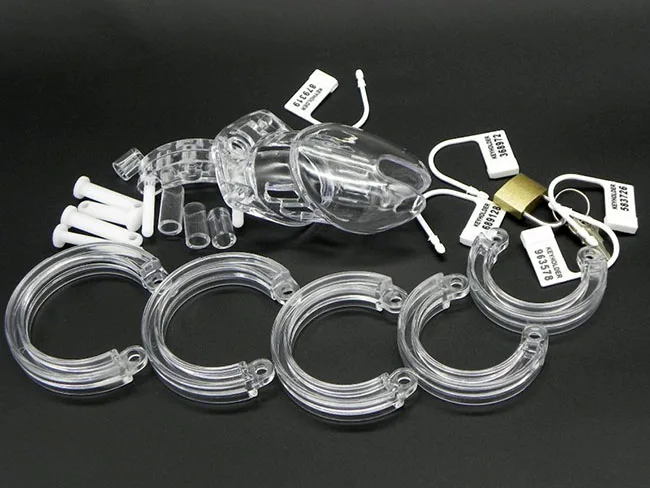 Transparent Medical Grade Male Chastity Lock with Keyed — Medical-grade plastic guarantees safety and comfort