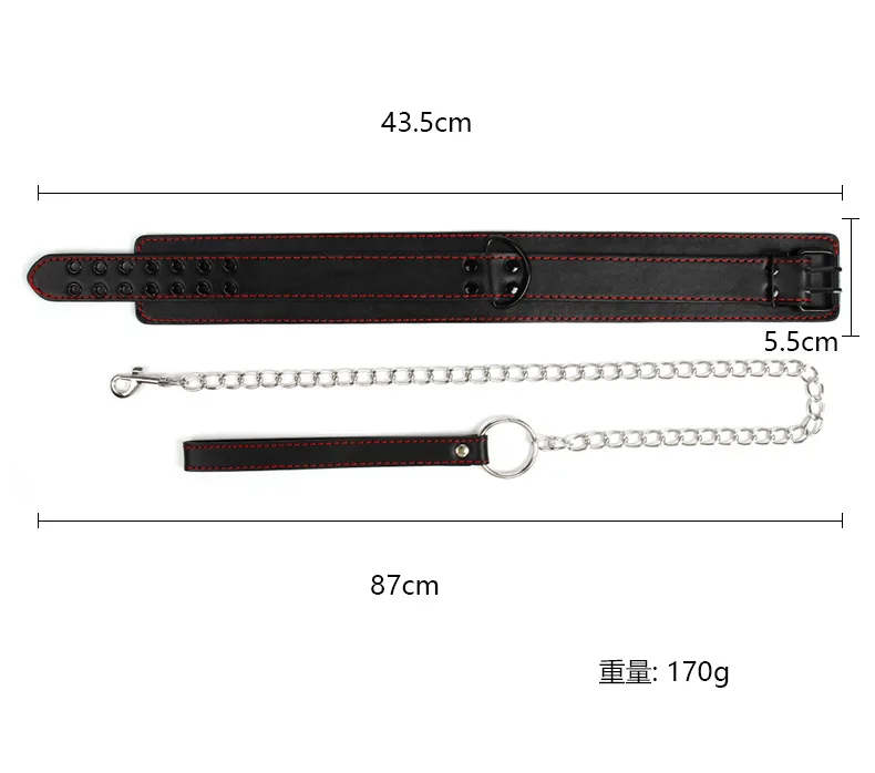 SM Set Leather Collar Chain Enhance Intense Pleasure — hình 2